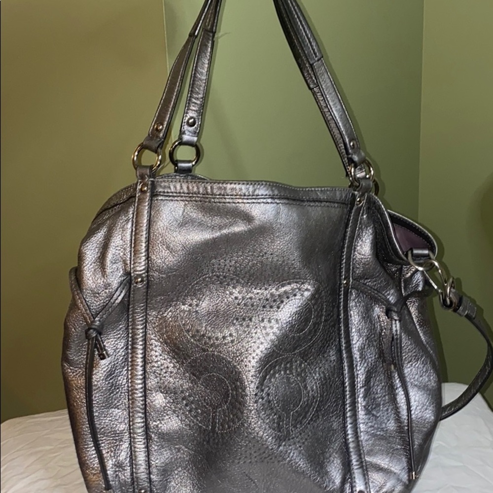 Silver Coach Bag